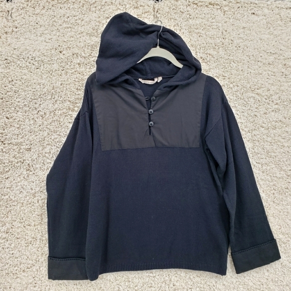 Soft Surroundings women US Small black hoodie sweater top wool blend Ellison - Picture 3 of 12